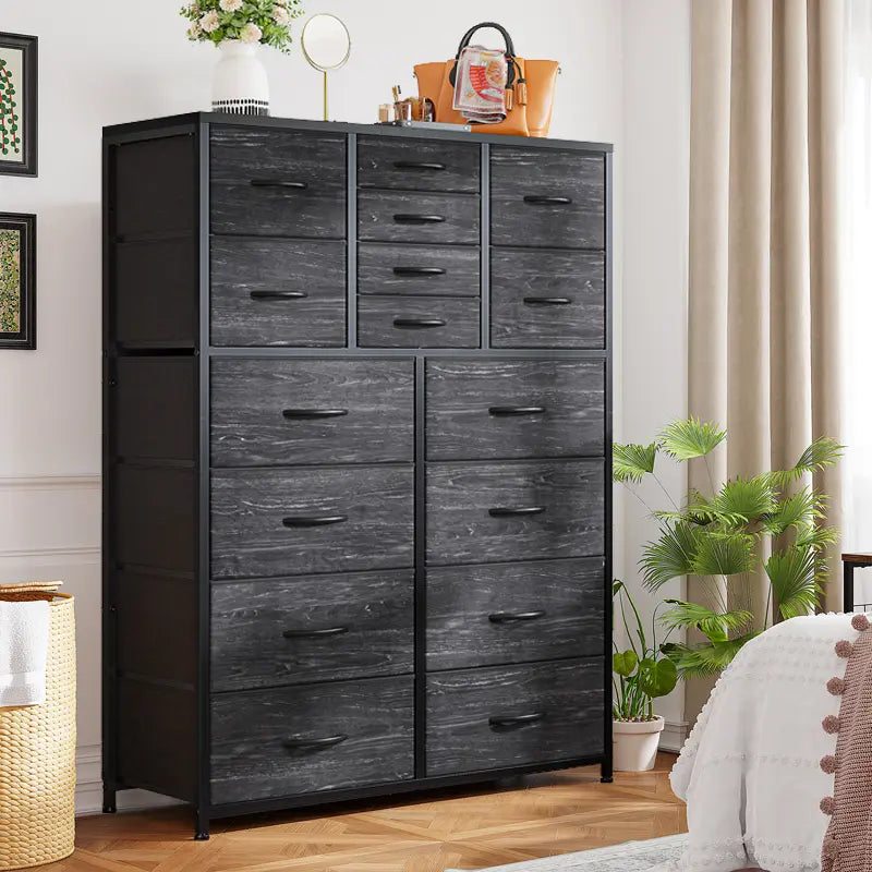 Tall 16-Drawer Dresser – Spacious Storage Chest with Steel Frame, Space-Saving Design & Easy Assembly
