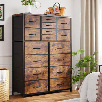 Tall 16-Drawer Dresser – Spacious Storage Chest with Steel Frame, Space-Saving Design & Easy Assembly