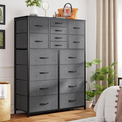 Tall 16-Drawer Dresser – Spacious Storage Chest with Steel Frame, Space-Saving Design & Easy Assembly