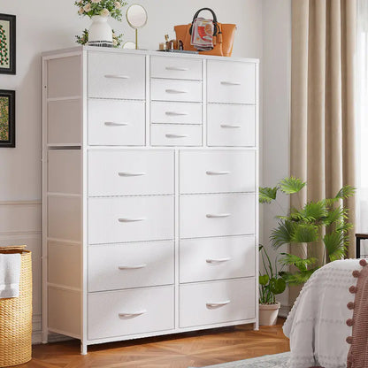 Tall 16-Drawer Dresser – Spacious Storage Chest with Steel Frame, Space-Saving Design & Easy Assembly