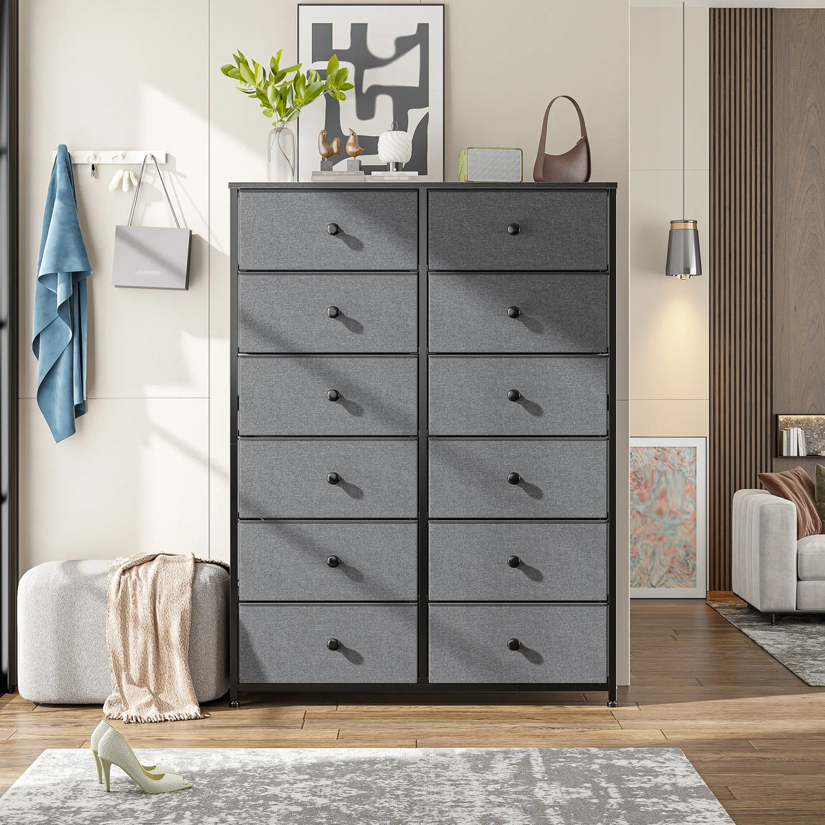 Tall 16-Drawer Dresser – Spacious Storage Chest with Steel Frame, Space-Saving Design & Easy Assembly