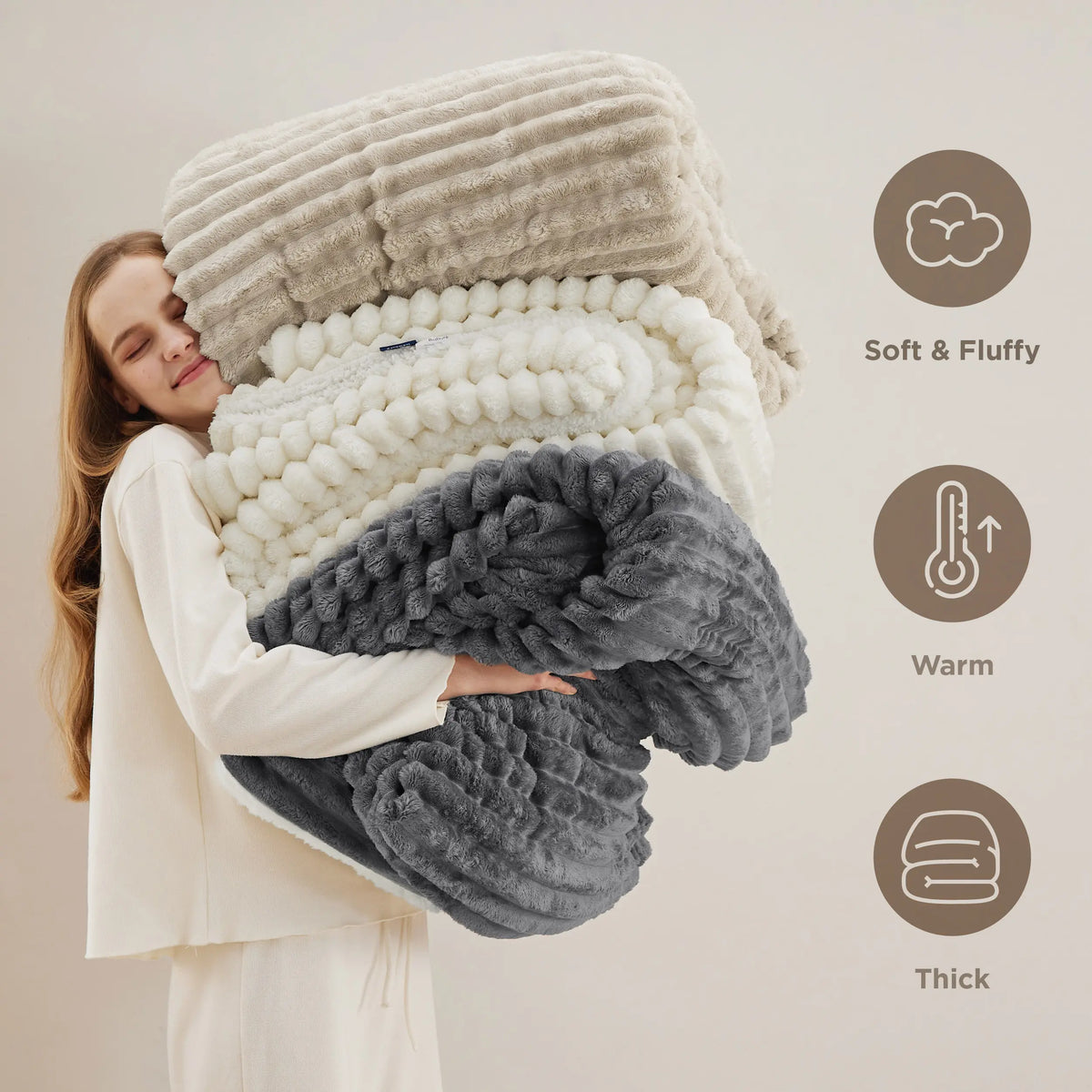 Cozy Sherpa Blanket | Ultra Soft Plush Fleece Throw Blanket | Warm Lightweight Comfort for Bed, Sofa & Living Room