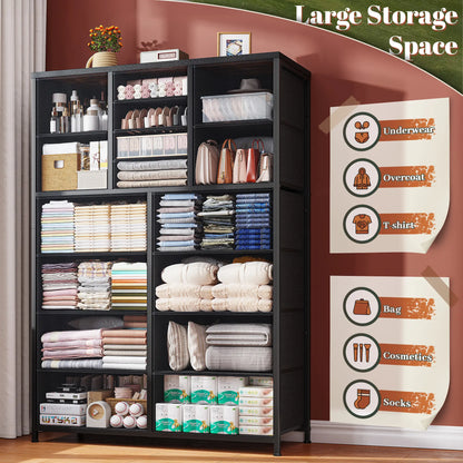 Tall 16-Drawer Dresser – Spacious Storage Chest with Steel Frame, Space-Saving Design & Easy Assembly