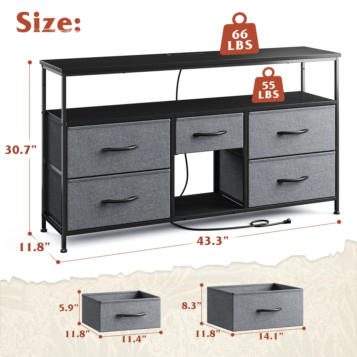 Tall 16-Drawer Dresser – Spacious Storage Chest with Steel Frame, Space-Saving Design & Easy Assembly