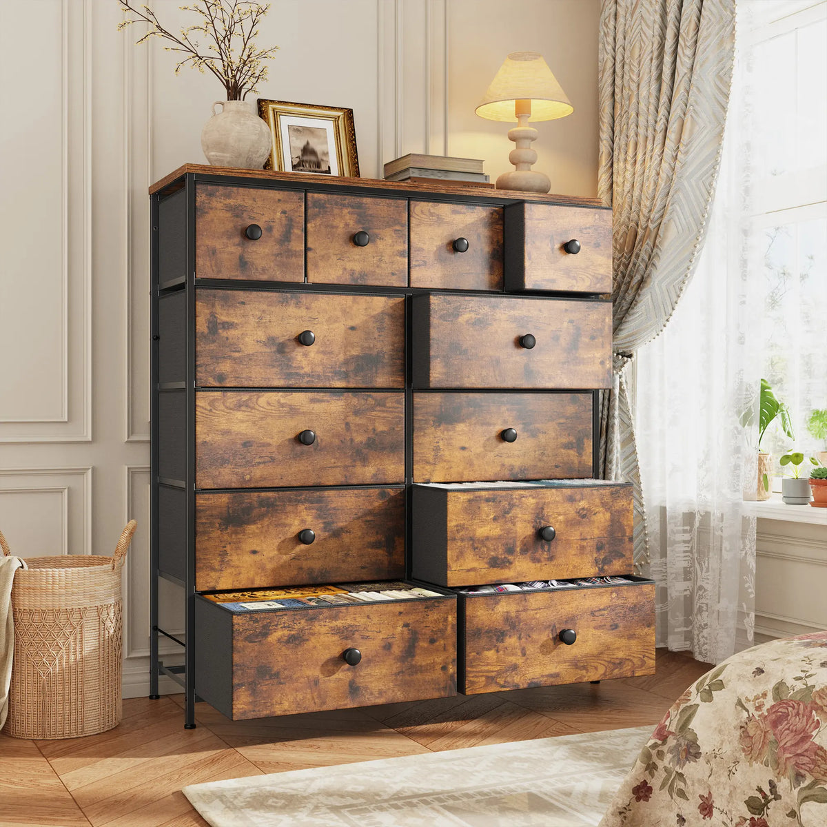 Tall 16-Drawer Dresser – Spacious Storage Chest with Steel Frame, Space-Saving Design & Easy Assembly